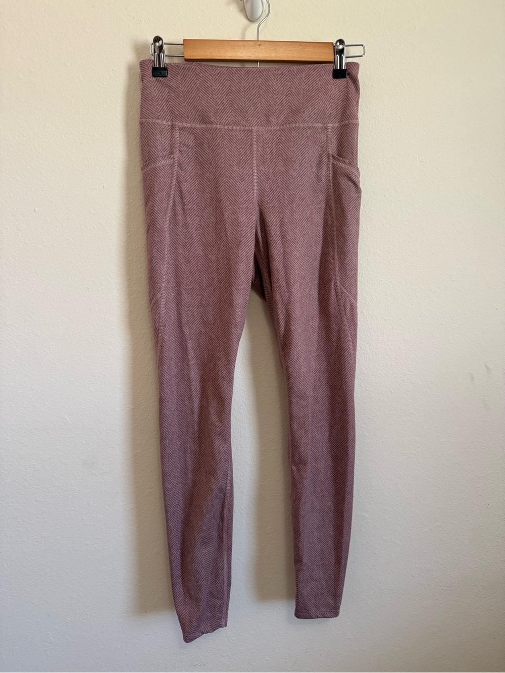 Avia High-Waist Herringbone Leggings - Rose Mauve
